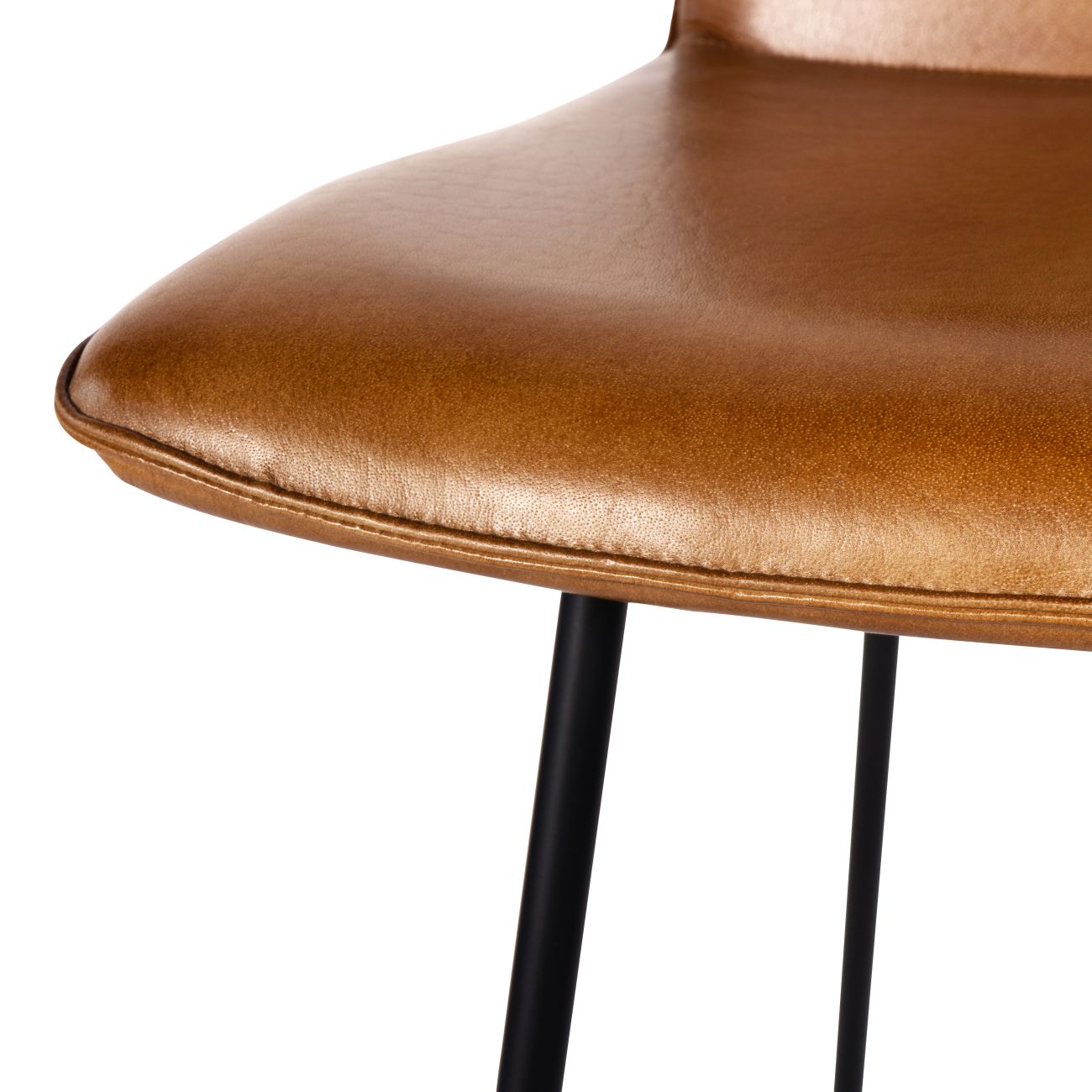Set of 2 Robinson Leather Bar Stools in Cognac